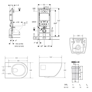 Duofix pack WC bâti-support + WC suspendu sans bride Swiss Aqua Technologies avec abattant SoftClose + plaque (GEBSTPRWR01-FR)