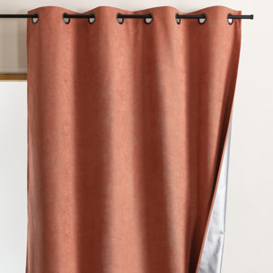 Rideau thermique occultant à œillets et réflecteur de chaleur - Terracotta