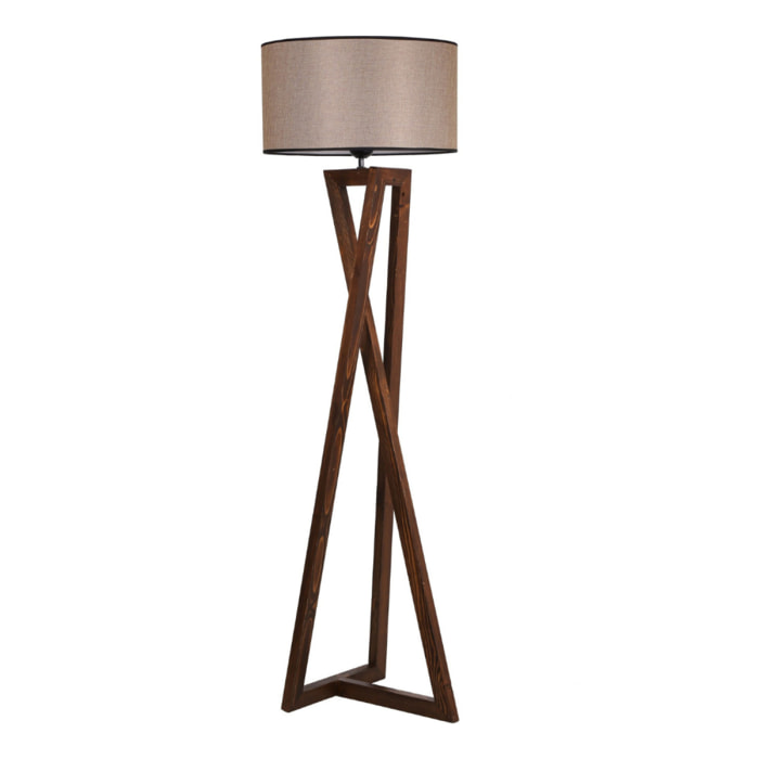 Lampadaire design bois et tissu CHLOE