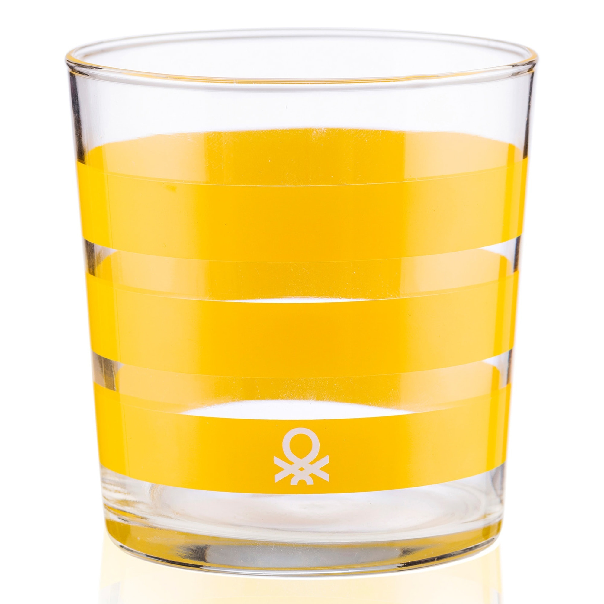 Set 4pcs vasos de agua cristal rayas multicolor  benetton