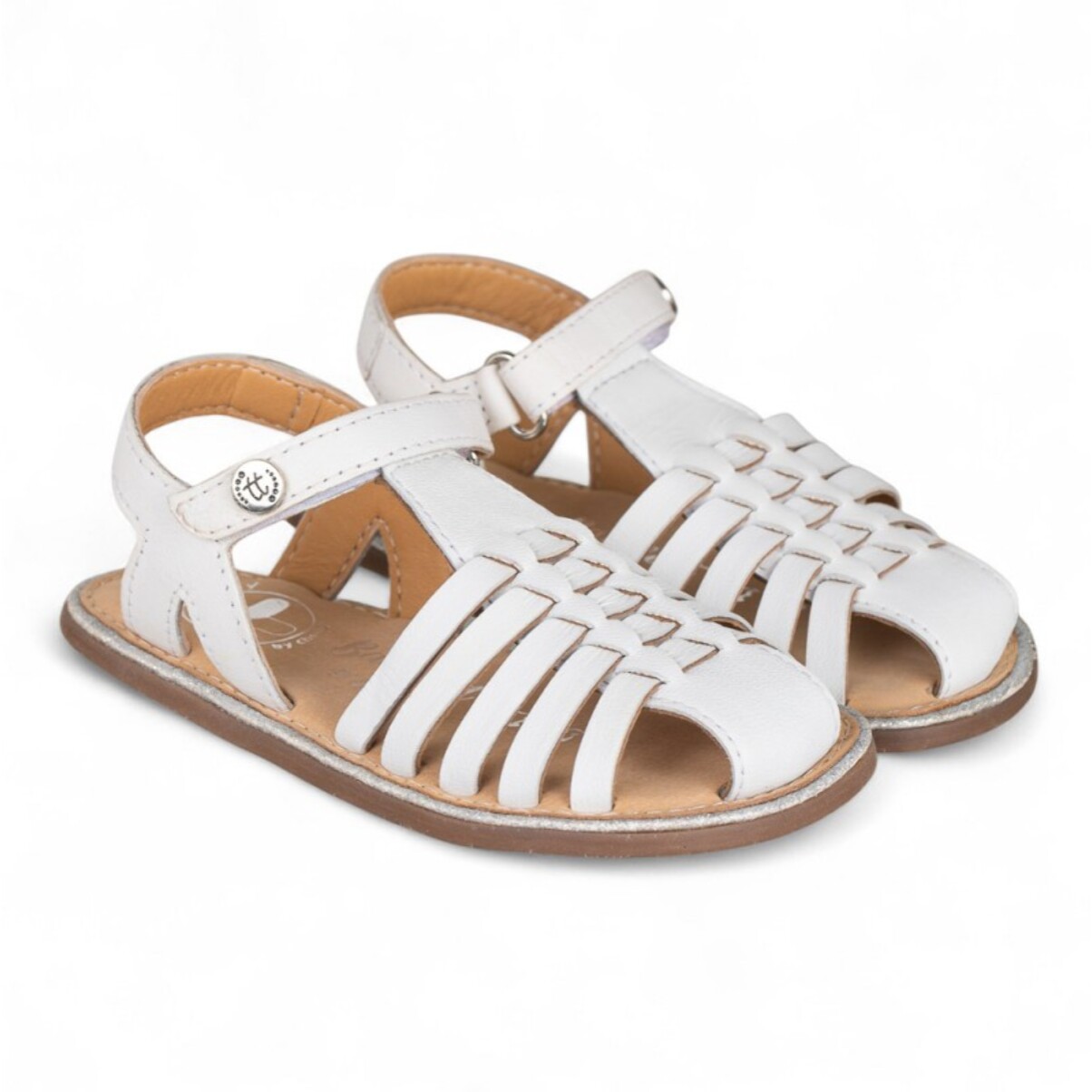 SANDALIA BAREFOOT PIEL CHETTO CANGREJERA TRENZADA BLANCO
