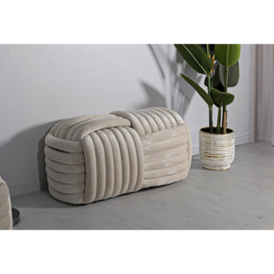 Panca Calcea, Panchina multiuso, Seduta per ospiti, Cassapanca multifunzione, 90x45 h45 cm, Crema
