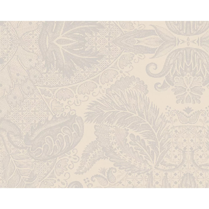 Set pur coton motif jacquard beige Mille isaphire parchemin