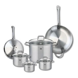 Ensemble de 2 Poêles de cuisson 24 et 32 cm et 4 faitouts 12, 14, 16 et 26 cm Elo Profi Citrin