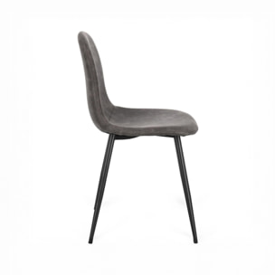 Set di 4 sedie SALAMANCA in similpelle antracite e gambe nere