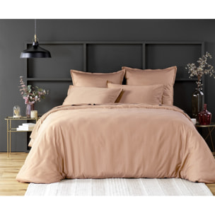 Housse De Couette 100% Satin de Coton lavé 105 Fils Rose