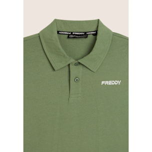 Polo in heavy jersey stretch con logo