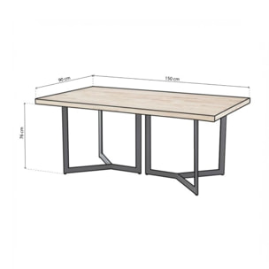 Mesa de comedor Jokul 150 Negro - Roble
