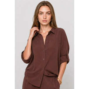 Kocca - Camicia da donna in viscosa con maniche lunghe arrotolabili Donna
