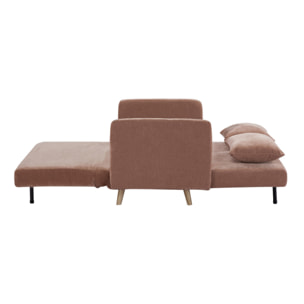 Belushi - Canapé convertible 2 places en tissu chenille L120cm - Terracotta