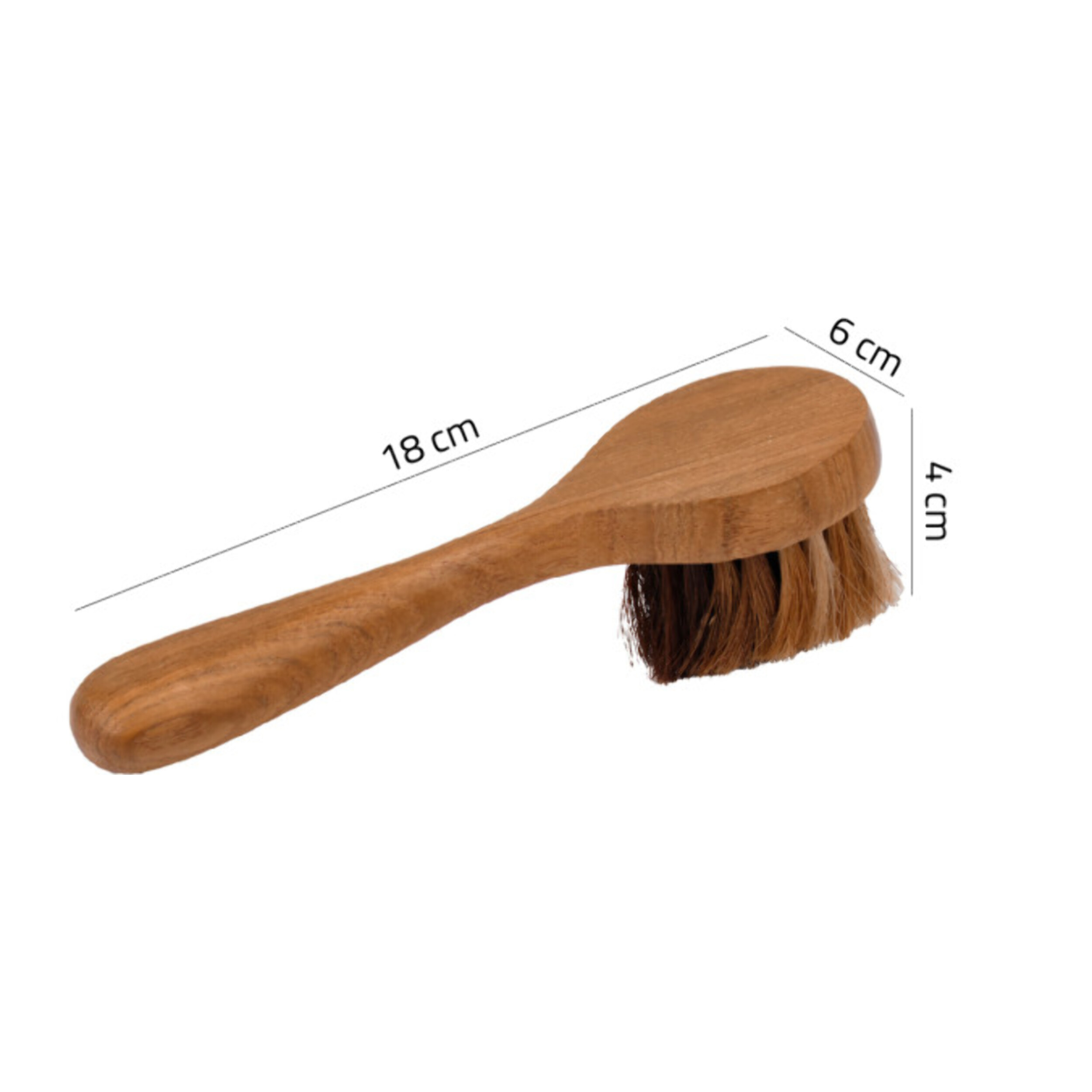 Brosse à cirer avec poignée en crin de vache et bois de teck - CODY