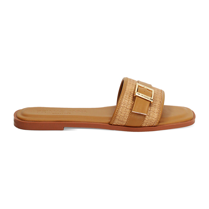 Sandalias planas cognac con estilo veraniego