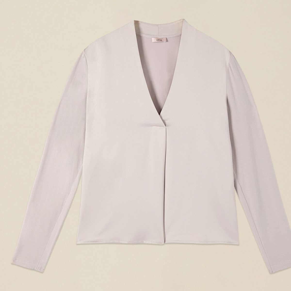 Oltre - Camiseta bimatérica de manga larga - Beige