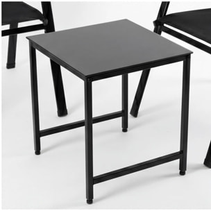 Salotto da giardino in ferro zincato con 2 sedie e tavolino con vetro temperato, set outdoor resistente verniciato a polvere, ideale per balcone terrazzo e giardino, design compatto e moderno, facile da pulire e durevole per esterno