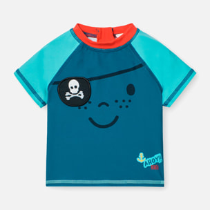 Camiseta de bebé niño estampada, mangas cortas, azul Ã­ndigo