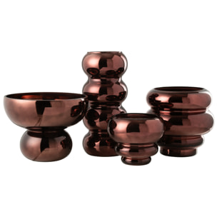 J-Line photophore/vase sur Pied Arrondi - verre - prune - Ø 23 cm