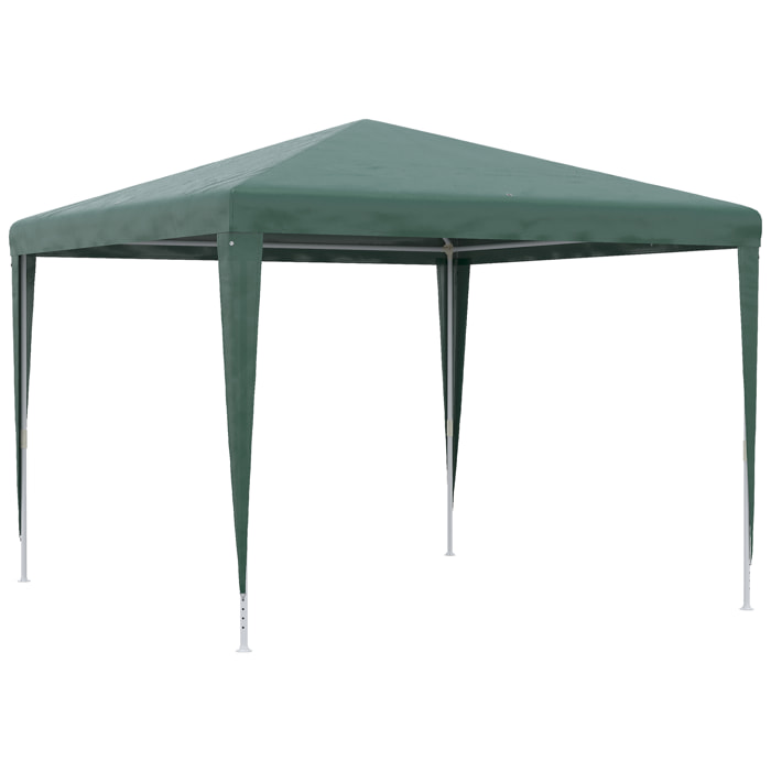 Carpa Desmontable 3x3 m Cenador Pabellón de Jardín con 4 Orificios de Drenaje y Marco de Acero Gazebo para Terraza Patio Exterior Camping Verde