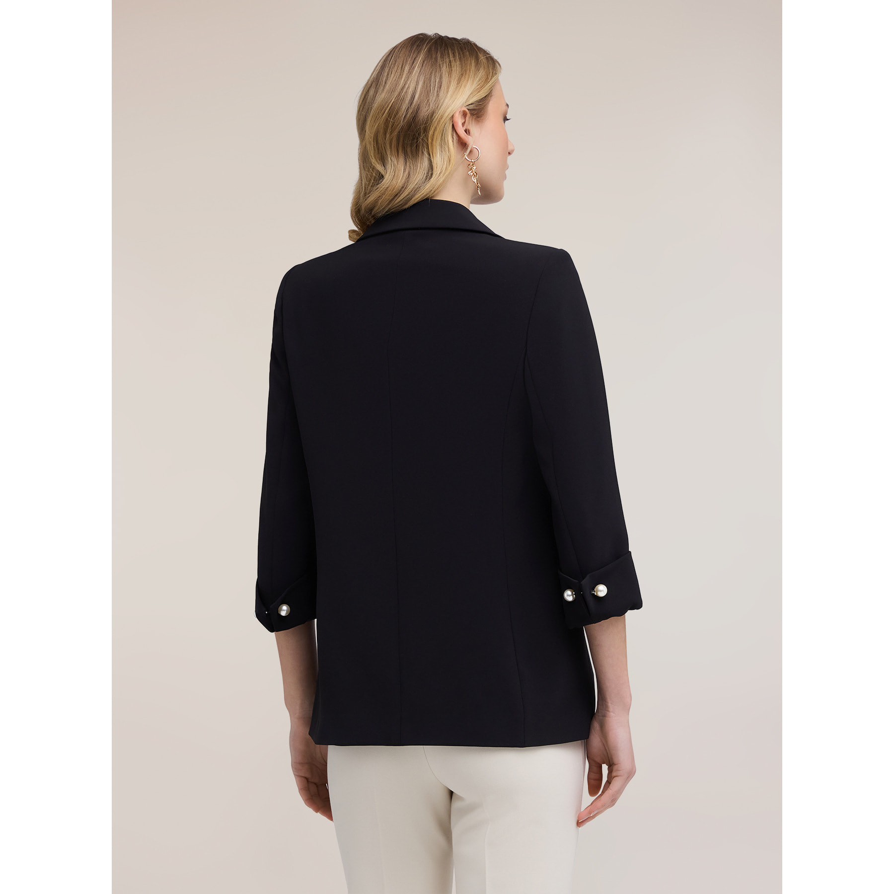 Motivi - Chaqueta blazer con gemelos joya - Negro