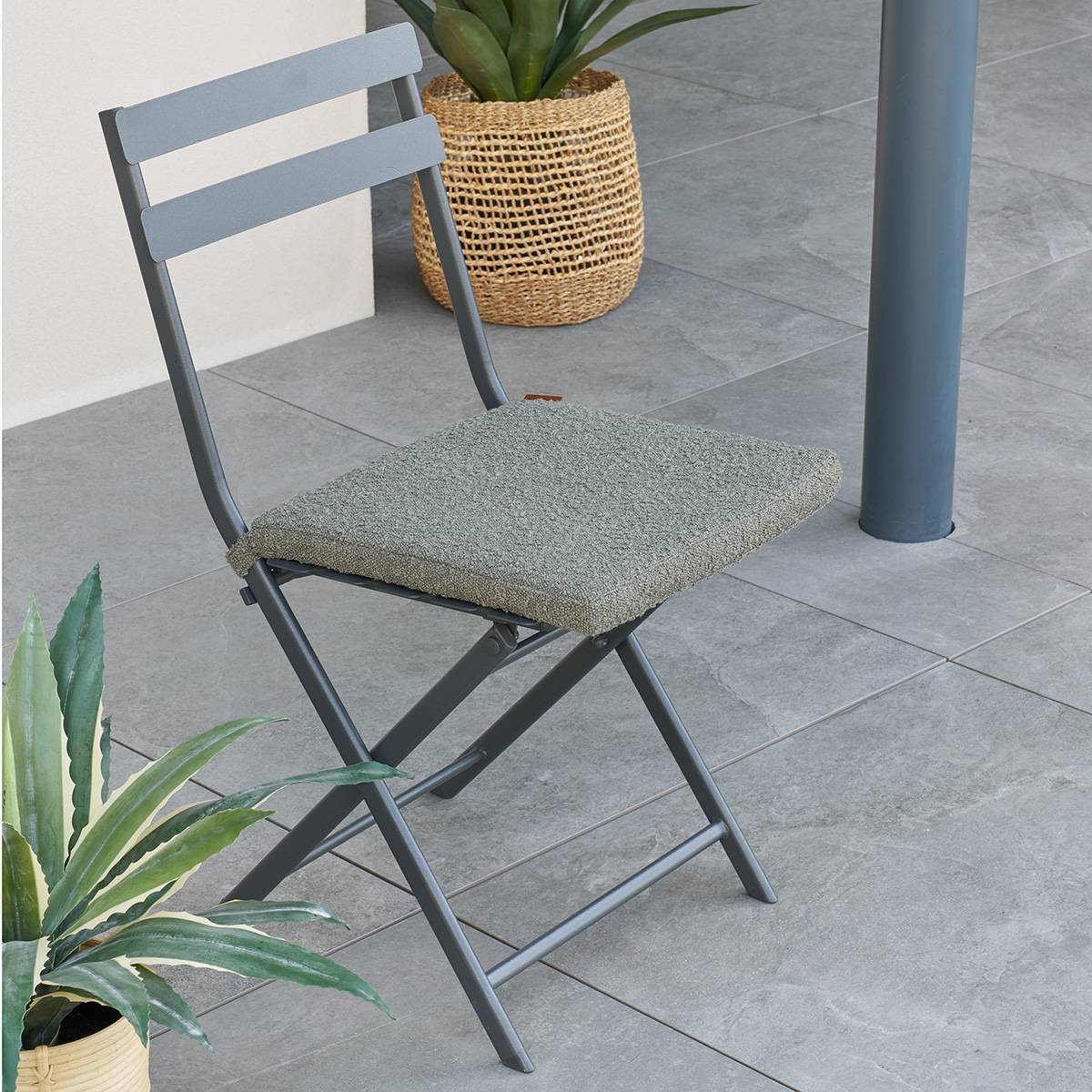 Galette de chaise Solfia 40x40cm vert laurier