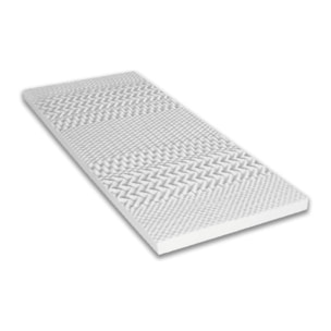 Surmatelas |1 Place | Mousse à cellules ouverte 6 cm | 7 Zones de Confort