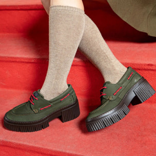 Zapatos con tacón 1379 NOBUCK KAKI/YORK color Kaki