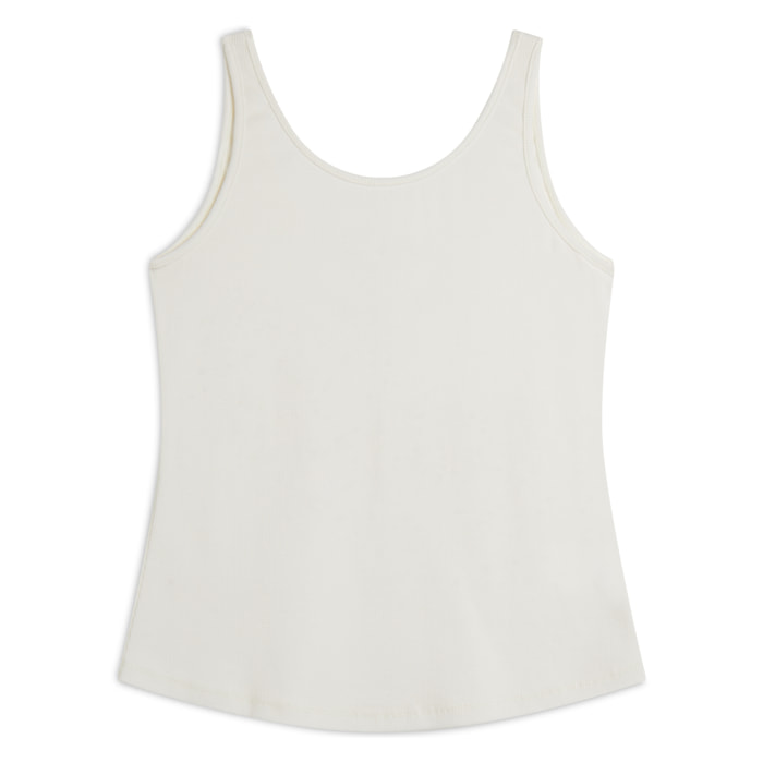 Canotta in cotone elasticizzato con ampio scollo posteriore