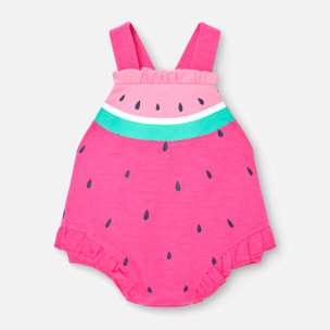 Pelele niña recién nacida, algodón estampado, rosa