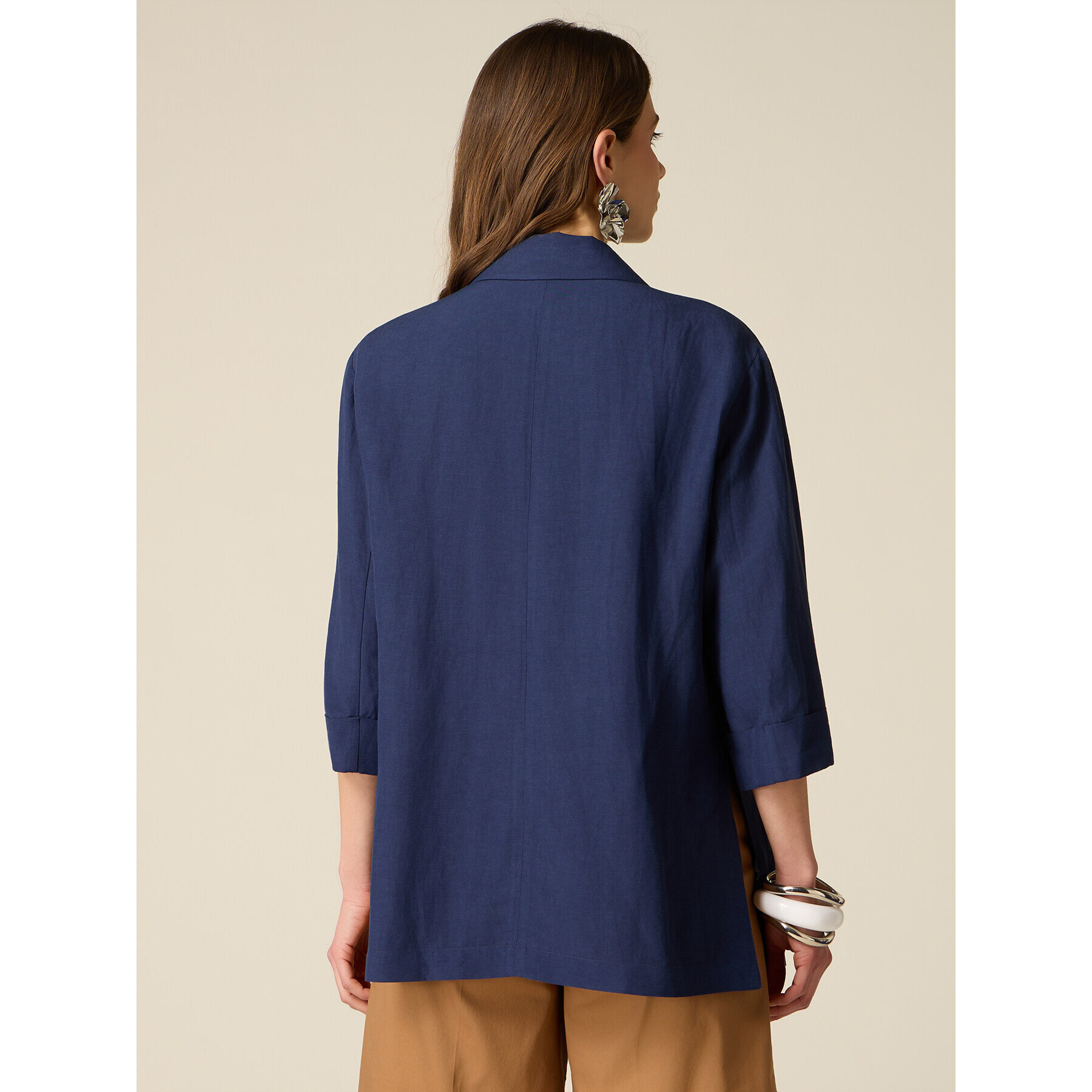 Oltre - Chaqueta desestructurada oversize cruzada - Azul