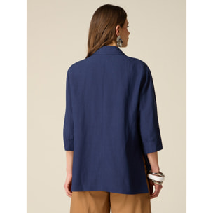 Oltre - Chaqueta desestructurada oversize cruzada - Azul