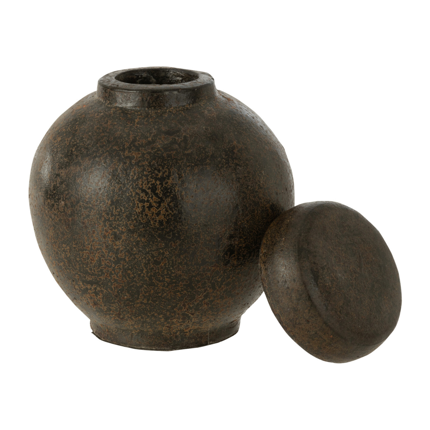 J-Line Pot Avec Couvercle Terracotta Brun Small