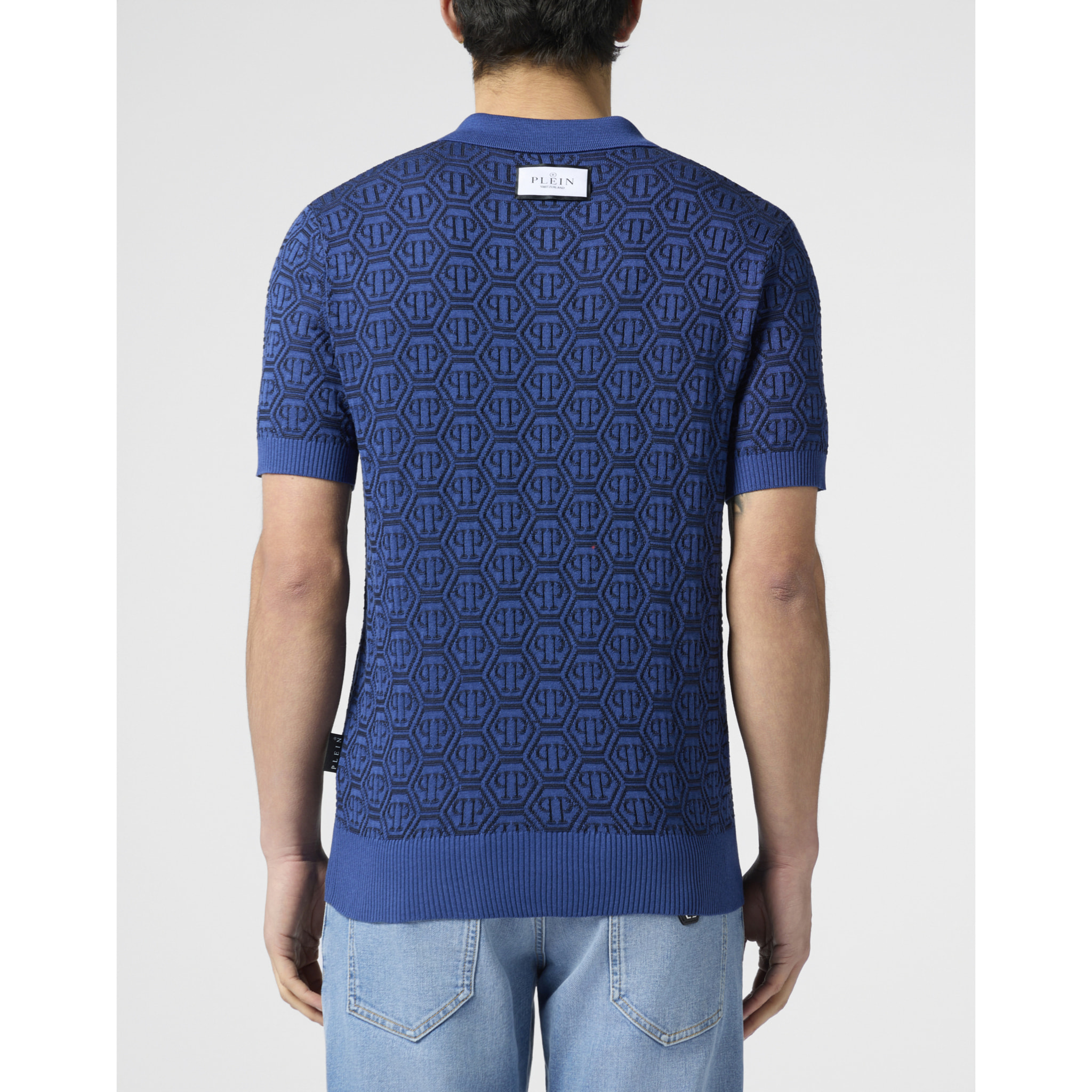 PHILIPP PLEIN Buttoned-Up Polo Shirt Jacquard Monogram