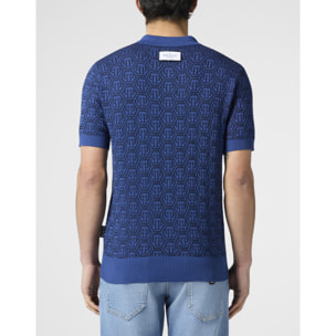 PHILIPP PLEIN Buttoned-Up Polo Shirt Jacquard Monogram