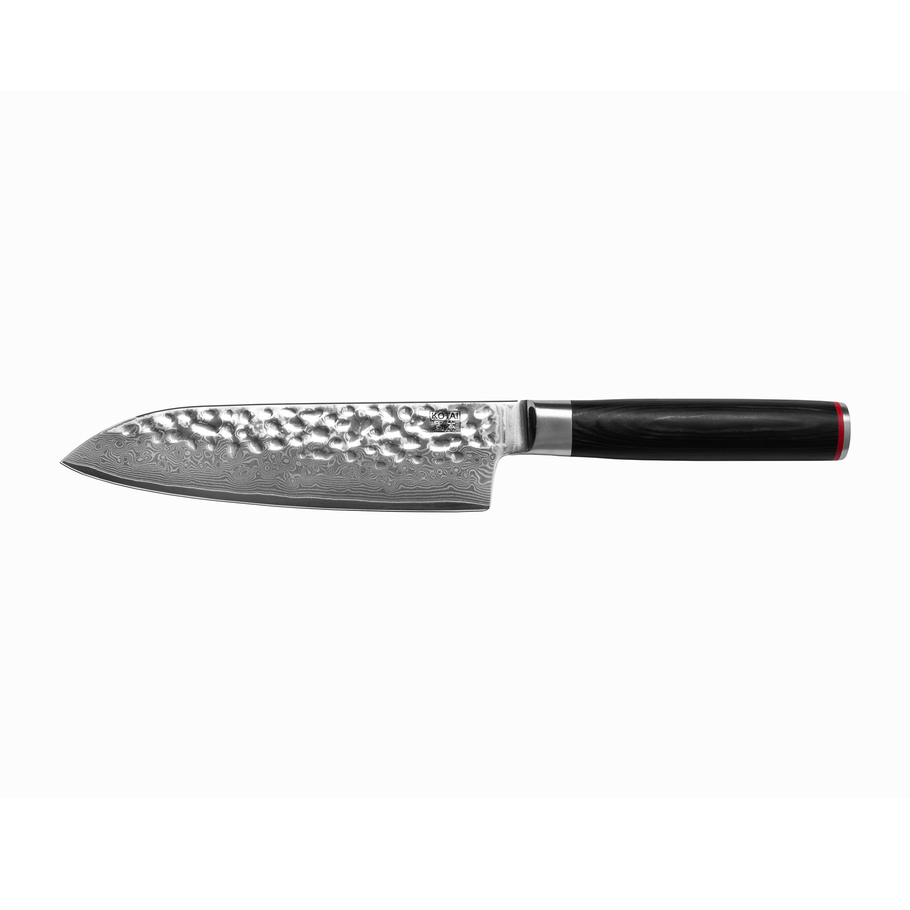 Coltello "Santoku" martellato | acciaio damasco | L: 18 cm