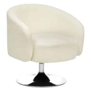 Fauteuil "Edith" en bouclette H73cm blanc