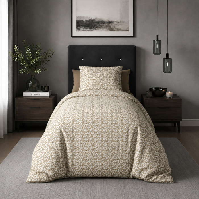 Parure de couette 2pcs 100% microfibre 60gsm- carmel