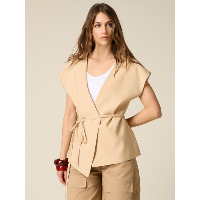 Oltre - Chaqueta desestructurada cruzada - Beige