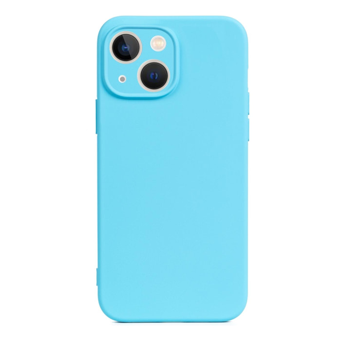 DAM Custodia Essential in silicone con protezione per fotocamera per iPhone 13 Mini. Interno in morbido velluto. 6,7x1,04x13,43 cm. Colore blu