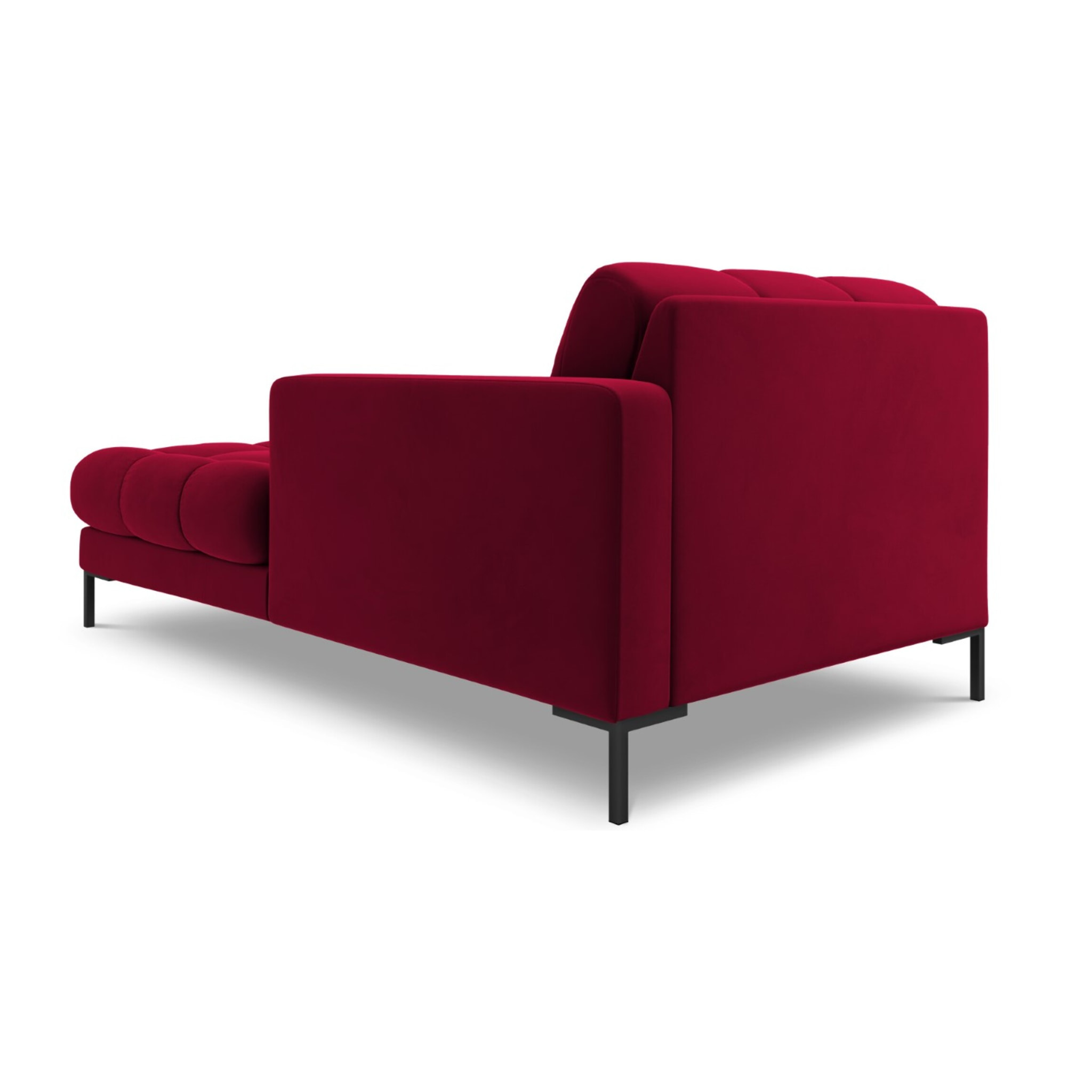 Méridienne droite "Bali" en velours rouge