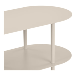 Libreria Rieti a 4 ripiani ovali asimmetrici in metallo sabbia 118×31×97 cm