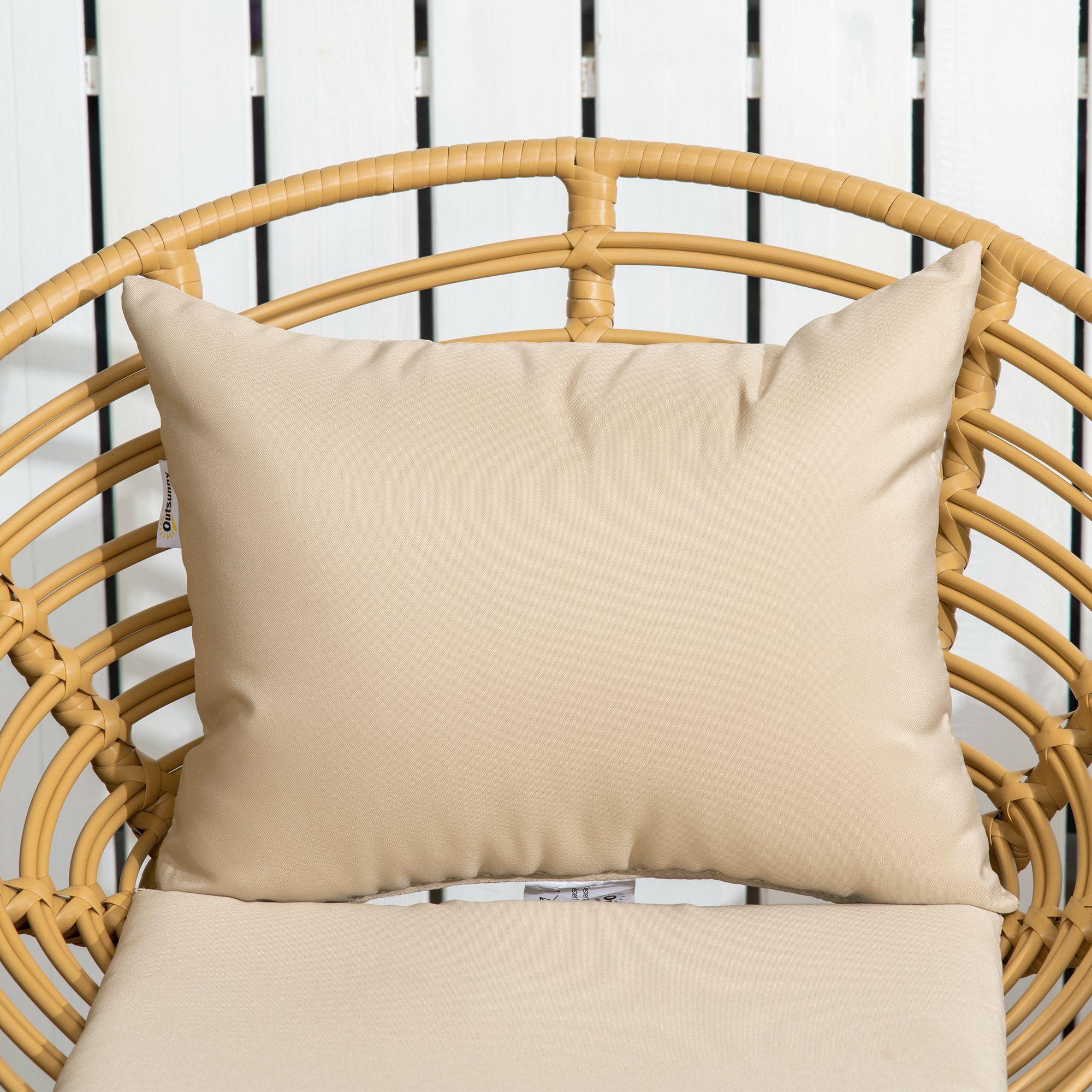 Lot de 2 chaises de jardin style colonial coussins beige inclus résine tressée et filaire aspect rotin