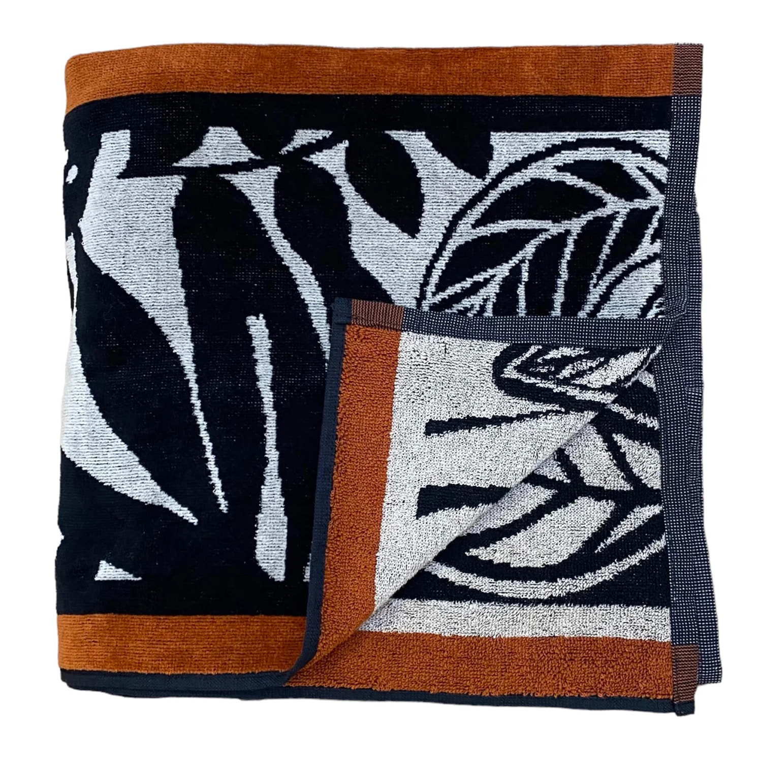 Serviette de plage XL éponge velours Jacquard Gris 140x180 400g/m² - Inagua