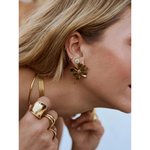 Pendiente Suelto Solea Acero Baño Oro