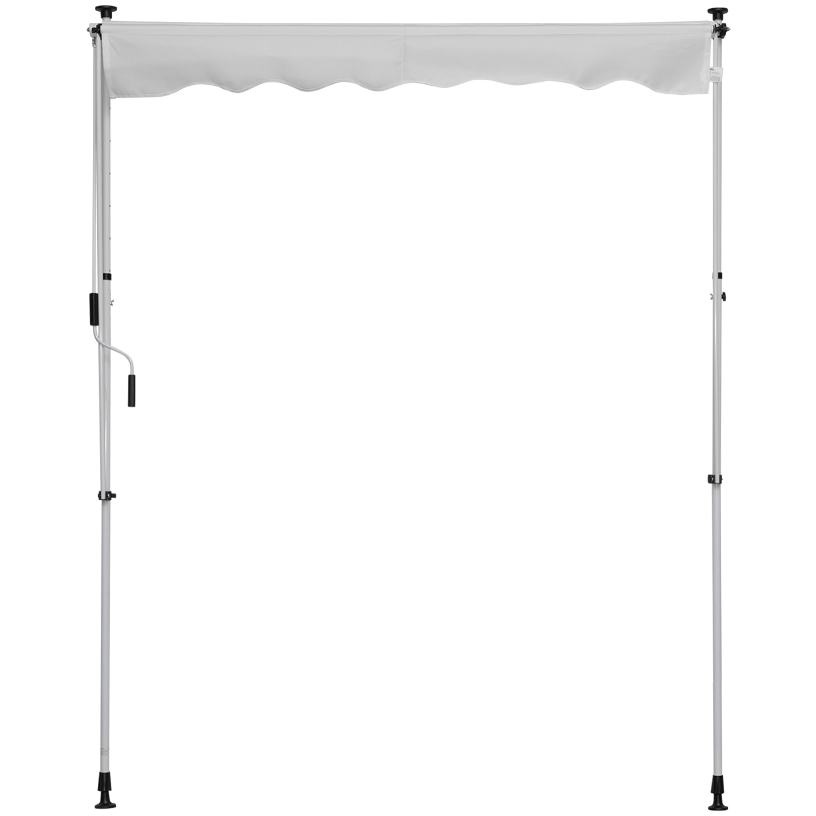 Toldo Balcón Altura Ajustable De Aluminio 2x1.5m Blanco