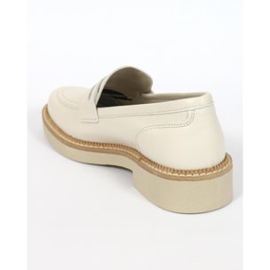 MOCASSINO VERA PELLE CHOCOLA' OFFWHITE