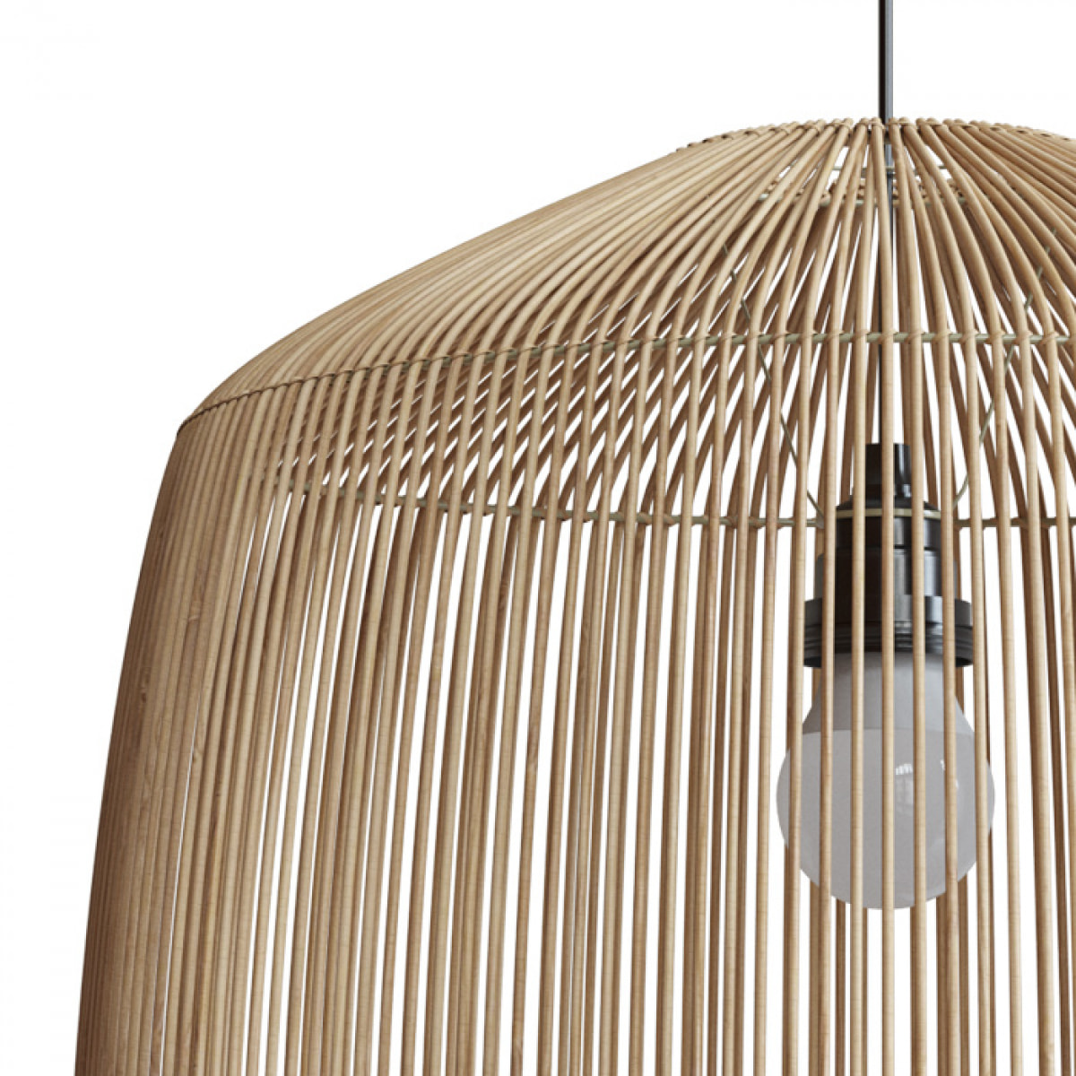 Abat-jour naturel pour suspension en rotin D40 cm - Hajar