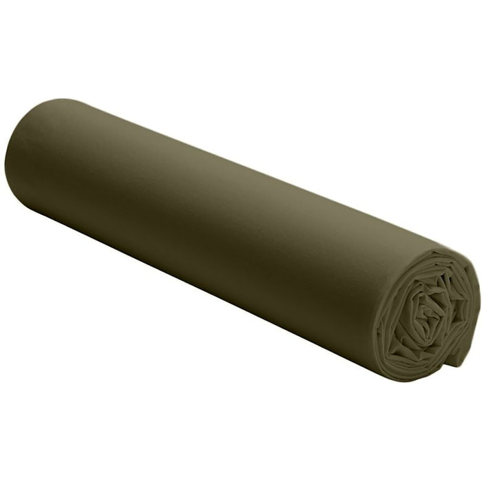 Drap housse bonnet 40cm 100% lin lavé olive