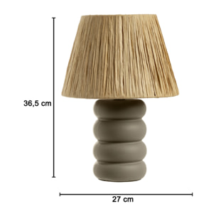 Lampada Da Tavolo Comodino Ricaricabile Accensione On/Off Modello Atene Big Biege