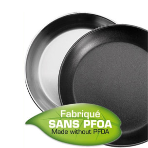 Sauteuse antiadhésive en inox brossé amovible
