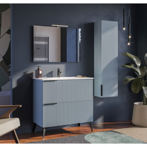 MOBILE DA BAGNO CANNES 90 2 CASSETTI AZZURRO CAPRI - 7 PEZZI