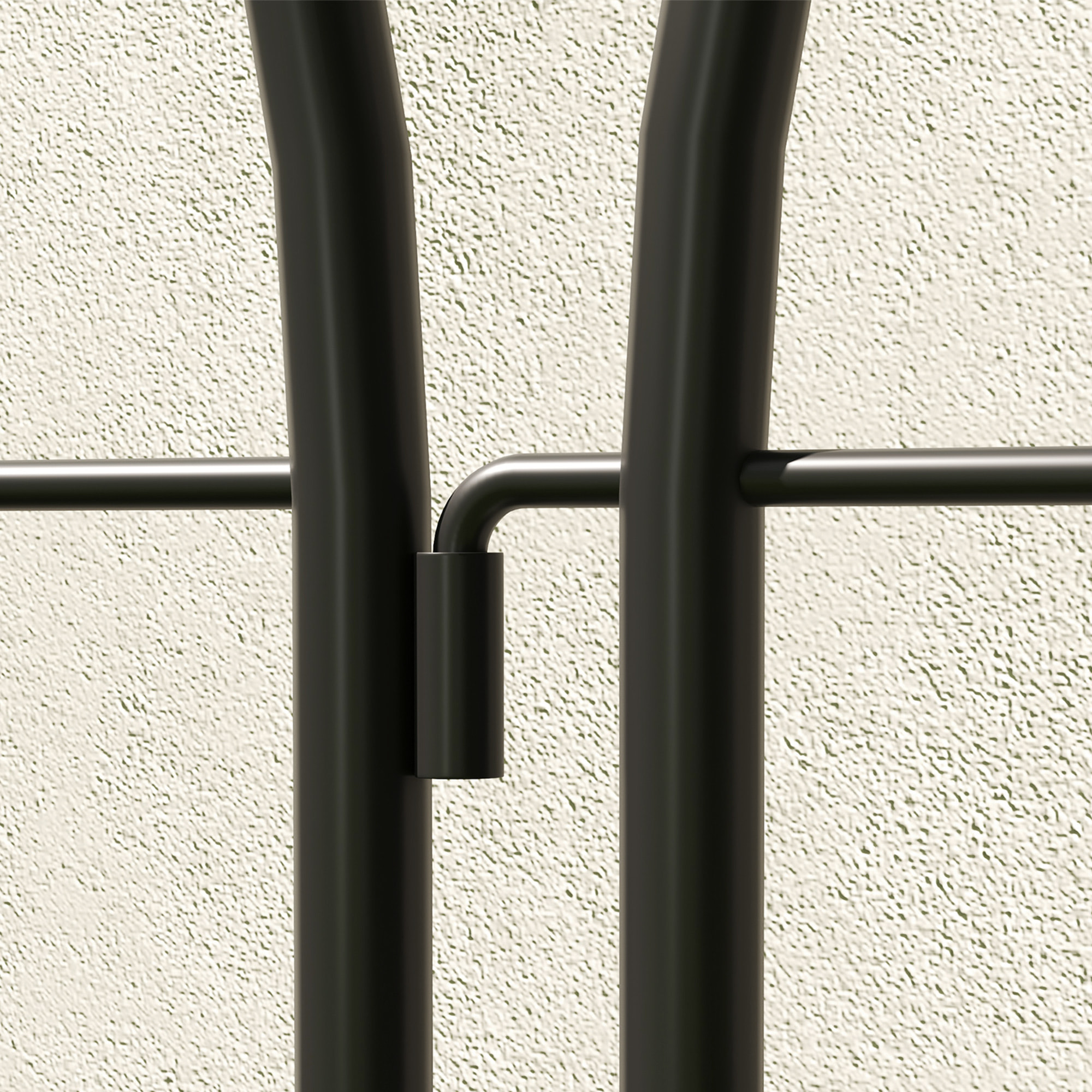 Treillis de jardin effet fer forgé pointe de fleur de lys  - 2 supports plantes grimpantes - 50 x 220 cm - métal époxy noir